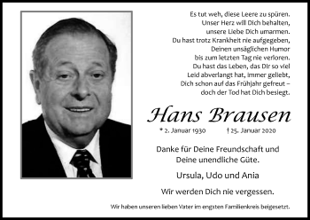 Anzeige von Hans Brausen von Kölner Stadt-Anzeiger / Kölnische Rundschau / Express