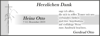 Anzeige von Heinz Otto von  Anzeigen Echo 