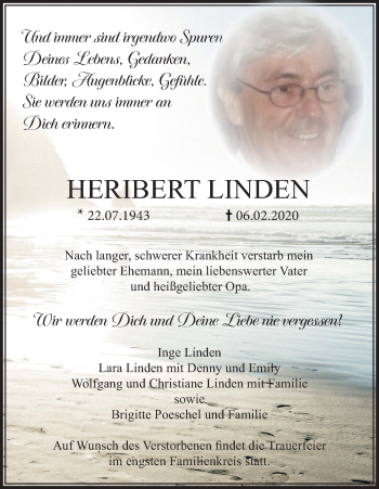 Anzeige von Heribert Linden von Kölner Stadt-Anzeiger / Kölnische Rundschau / Express