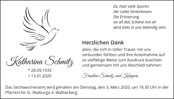 Anzeige von Katharina Schmitz von  Schlossbote/Werbekurier 