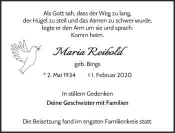 Anzeige von Maria Reibold von  Blickpunkt Euskirchen 