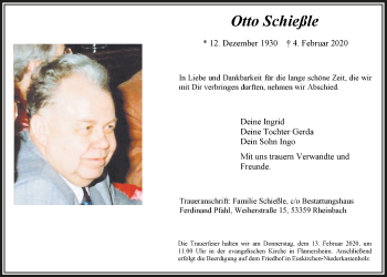 Anzeige von Otto Schießle von  Blickpunkt Euskirchen 