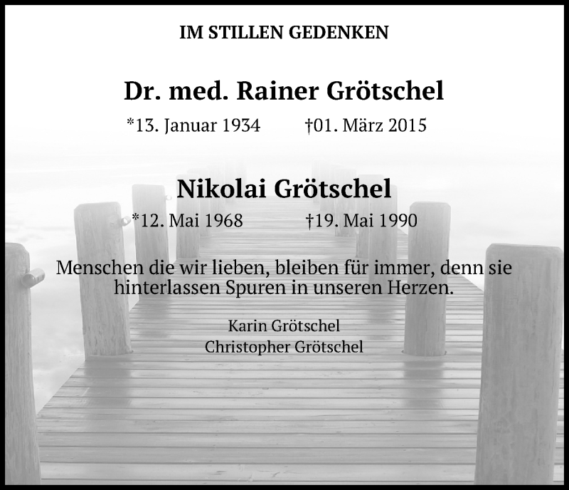  Traueranzeige für Rainer Grötschel vom 29.02.2020 aus Kölner Stadt-Anzeiger / Kölnische Rundschau / Express