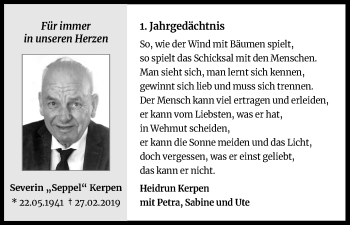 Anzeige von Severin Kerpen von Kölner Stadt-Anzeiger / Kölnische Rundschau / Express