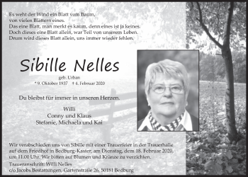 Anzeige von Sibille Nelles von  Werbepost 
