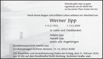 Anzeige von Werner Jipp von  Schlossbote/Werbekurier 