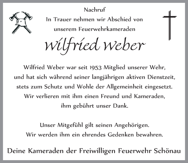  Traueranzeige für Wilfried Weber vom 29.02.2020 aus  Blickpunkt Euskirchen 