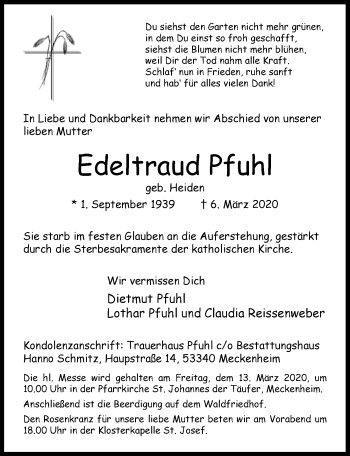 Anzeige von Edeltraud Pfuhl von  Schaufenster/Blickpunkt 