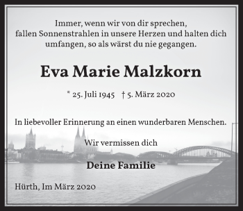 Anzeige von Eva Marie Malzkorn von  Wochenende 