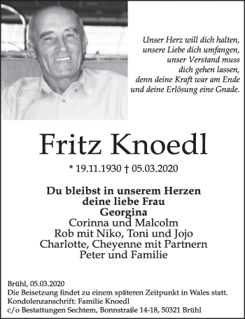Anzeige von Fritz Knoedl von  Schlossbote/Werbekurier 