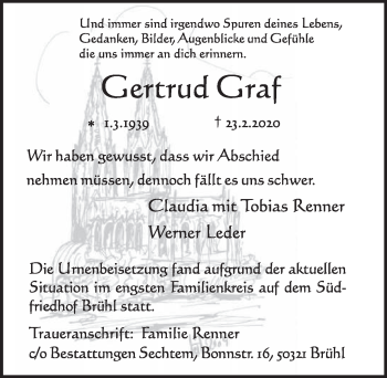 Anzeige von Gertrud Graf von  Schlossbote/Werbekurier 