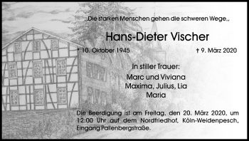 Anzeige von Hans-Dieter Vischer von Zeitungsgruppe Köln