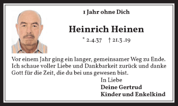 Anzeige von Heinrich Heinen von  Werbepost 