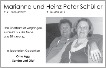 Anzeige von Heinz Peter Schüller von  Schlossbote/Werbekurier 