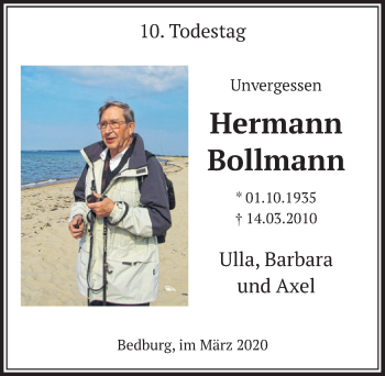 Anzeige von Hermann Bollmann von  Sonntags-Post 