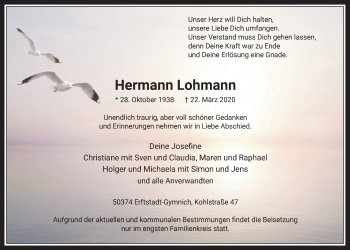 Anzeige von Hermann Lohmann von  Werbepost 