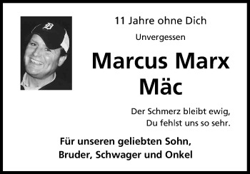 Anzeige von Marcus Marx von Kölner Stadt-Anzeiger / Kölnische Rundschau / Express