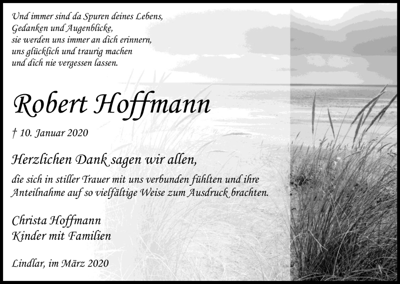  Traueranzeige für Robert Hoffmann vom 21.03.2020 aus Kölner Stadt-Anzeiger / Kölnische Rundschau / Express