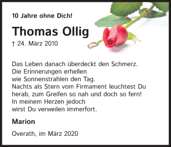 Anzeige von Thomas Ollig von Kölner Stadt-Anzeiger / Kölnische Rundschau / Express