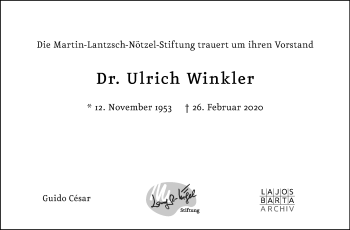 Anzeige von Ulrich Winkler von Kölner Stadt-Anzeiger / Kölnische Rundschau / Express