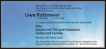 Anzeige von Uwe Rottmeier von  Werbepost 