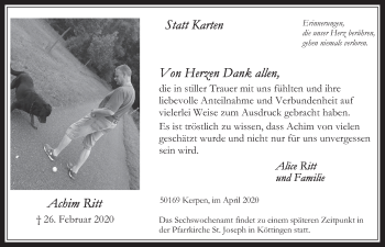 Anzeige von Achim Ritt von  Werbepost 