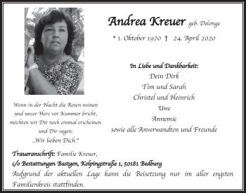 Anzeige von Andrea Kreuer von  Werbepost 