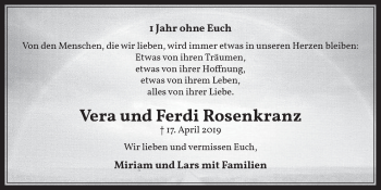 Anzeige von Ferdi Rosenkranz von  Werbepost 