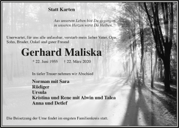 Anzeige von Gerhard Maliska von  Lokale Informationen 