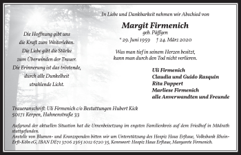 Anzeige von Margit Firmenich von  Werbepost 