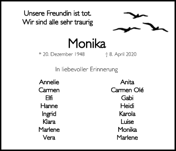 Anzeige von Monika  von Kölner Stadt-Anzeiger / Kölnische Rundschau / Express