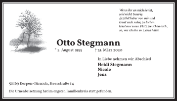Anzeige von Otto Stegmann von  Werbepost 