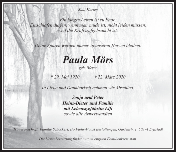 Anzeige von Paula Mörs von  Werbepost 
