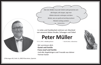 Anzeige von Peter Müller von  Werbepost 