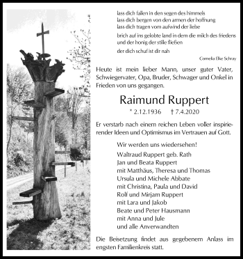 Anzeige von Raimund Ruppert von Kölner Stadt-Anzeiger / Kölnische Rundschau / Express