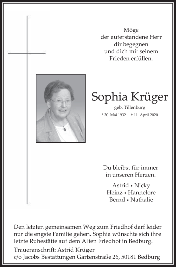Anzeige von Sophia Krüger von  Werbepost 