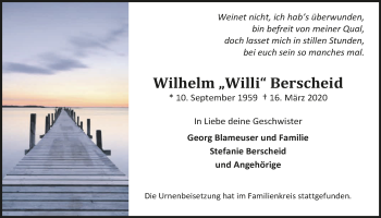 Anzeige von Wilhelm  Berscheid von  Bergisches Handelsblatt 