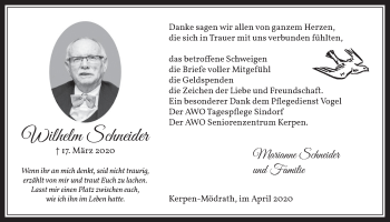 Anzeige von Wilhelm Schneider von  Werbepost 