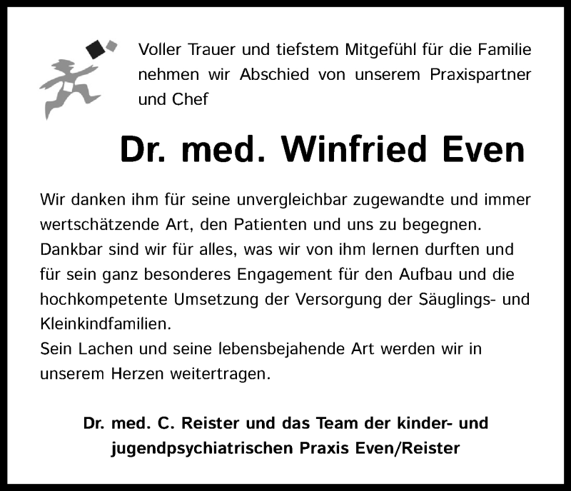 Traueranzeige für Winfried Even vom 11.04.2020 aus Kölner Stadt-Anzeiger / Kölnische Rundschau / Express
