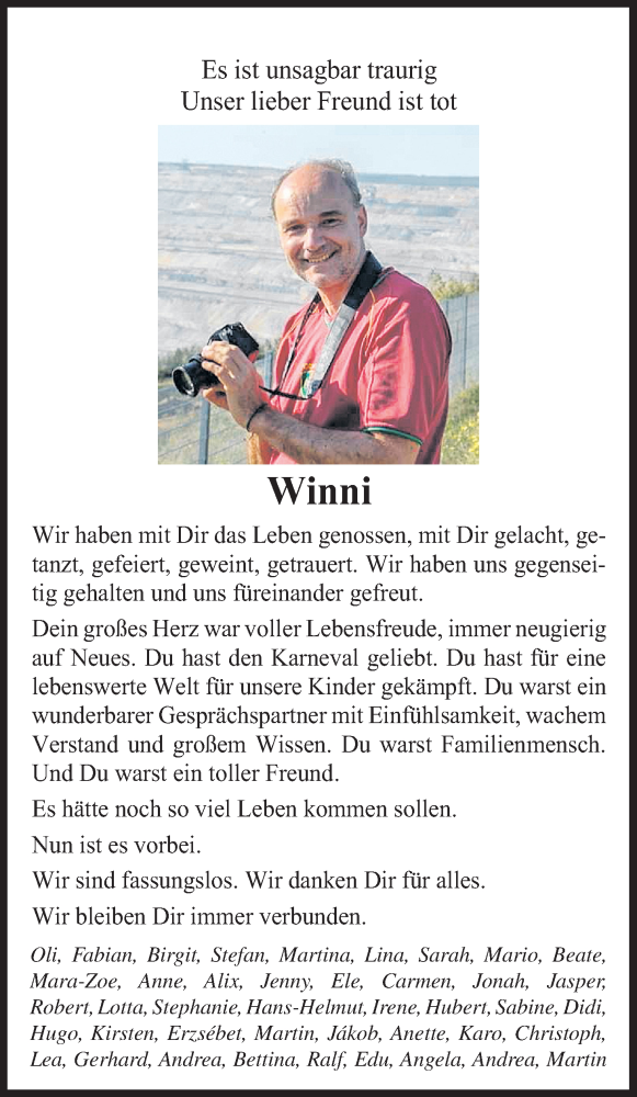  Traueranzeige für Winfried Even vom 08.04.2020 aus Kölner Stadt-Anzeiger / Kölnische Rundschau / Express