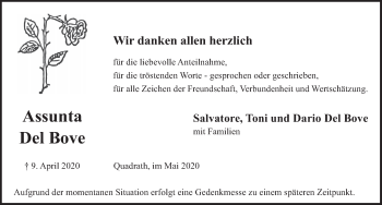 Anzeige von Assunta Del Bove von  Werbepost 