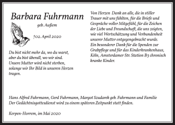 Anzeige von Barbara Fuhrmann von  Werbepost 