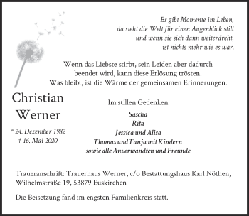 Anzeige von Christian Werner von  Blickpunkt Euskirchen 
