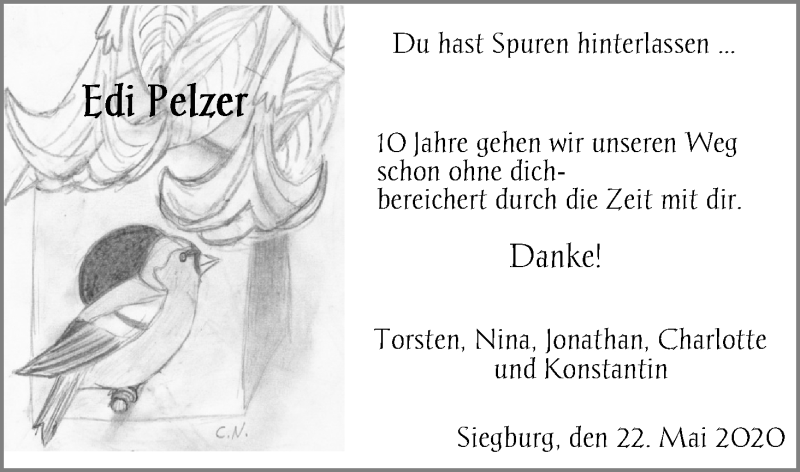  Traueranzeige für Edi Pelzer vom 23.05.2020 aus Kölner Stadt-Anzeiger / Kölnische Rundschau / Express