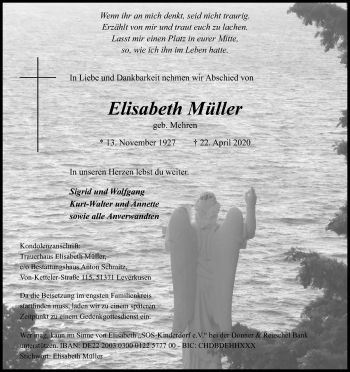 Anzeige von Elisabeth Müller von Kölner Stadt-Anzeiger / Kölnische Rundschau / Express