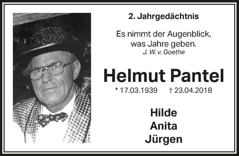  Traueranzeige für Helmut Pantel vom 18.07.2023 aus  Bergisches Handelsblatt 