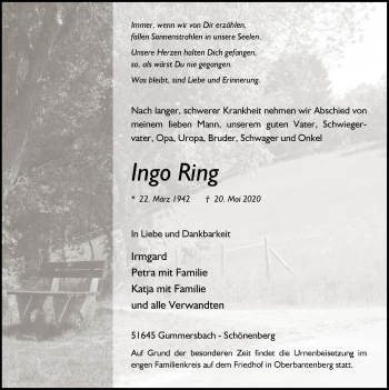 Anzeige von Ingo Ring von  Anzeigen Echo 