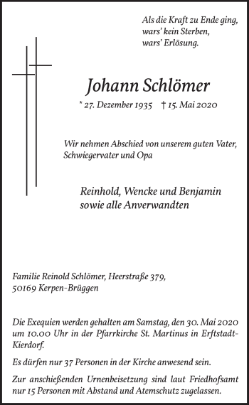 Anzeige von Johann Schlömer von  Werbepost 