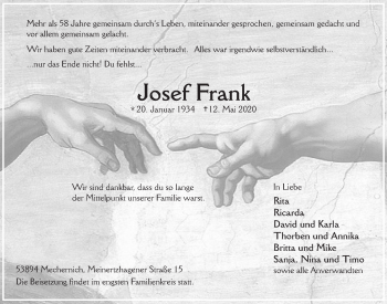 Anzeige von Josef Frank von  Blickpunkt Euskirchen 