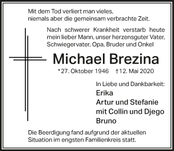 Anzeige von Michael Brezina von  Anzeigen Echo 